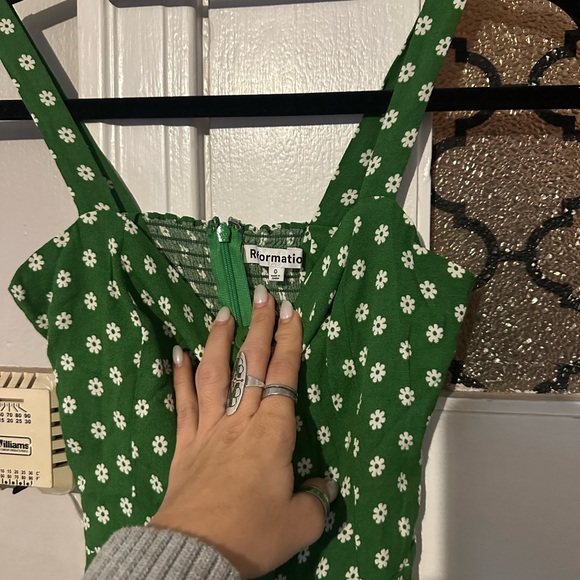 Reformation Antonella Green Floral Mini Dress - Picture 6 of 7